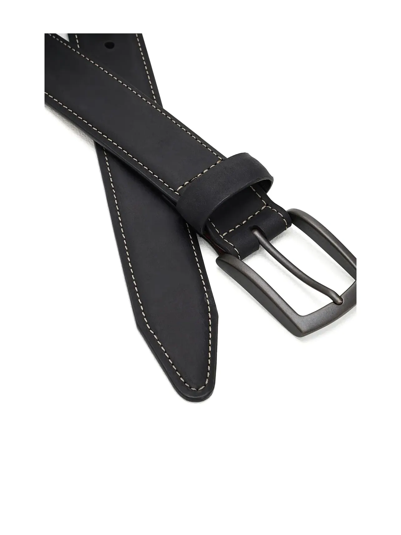 Кожаный ремень из состаренной кожи Distressed Oiled Leather Belt Johnston & Murphy — изображение 3 из 3, черный