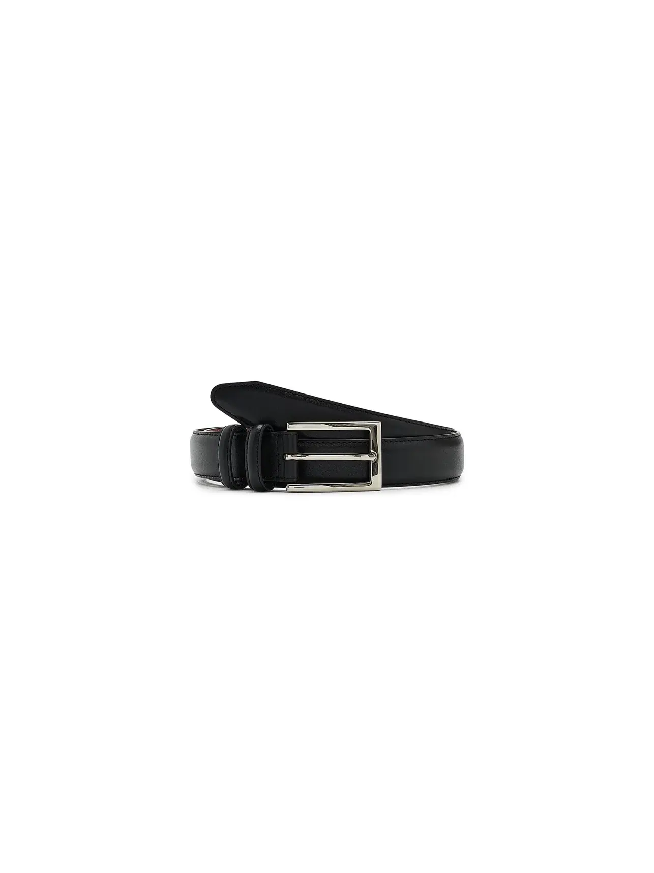 Кожаный ремень с двойной шлевкой Double Keeper Leather Belt Johnston & Murphy — изображение 1 из 3, черный