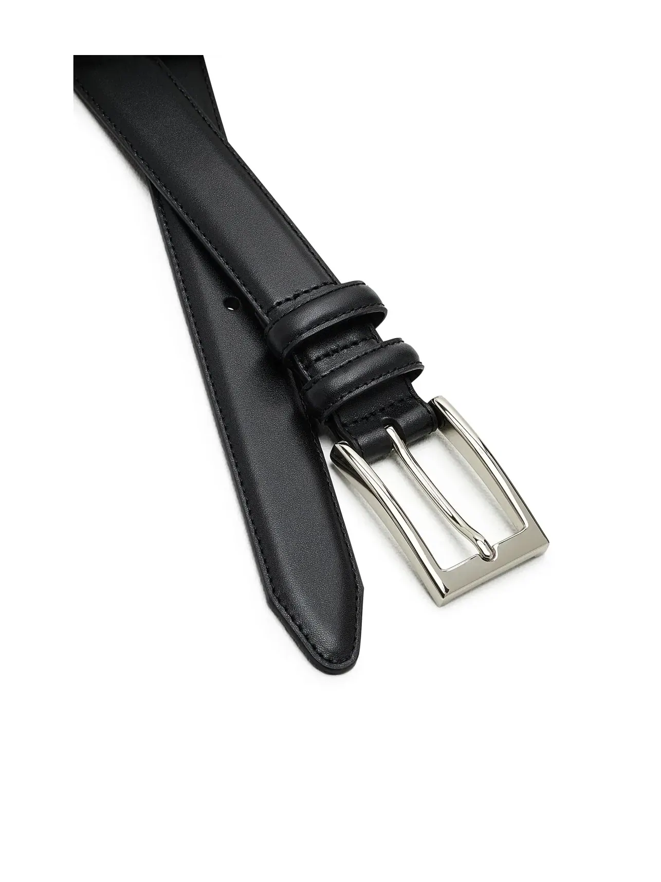Кожаный ремень с двойной шлевкой Double Keeper Leather Belt Johnston & Murphy — изображение 3 из 3, черный