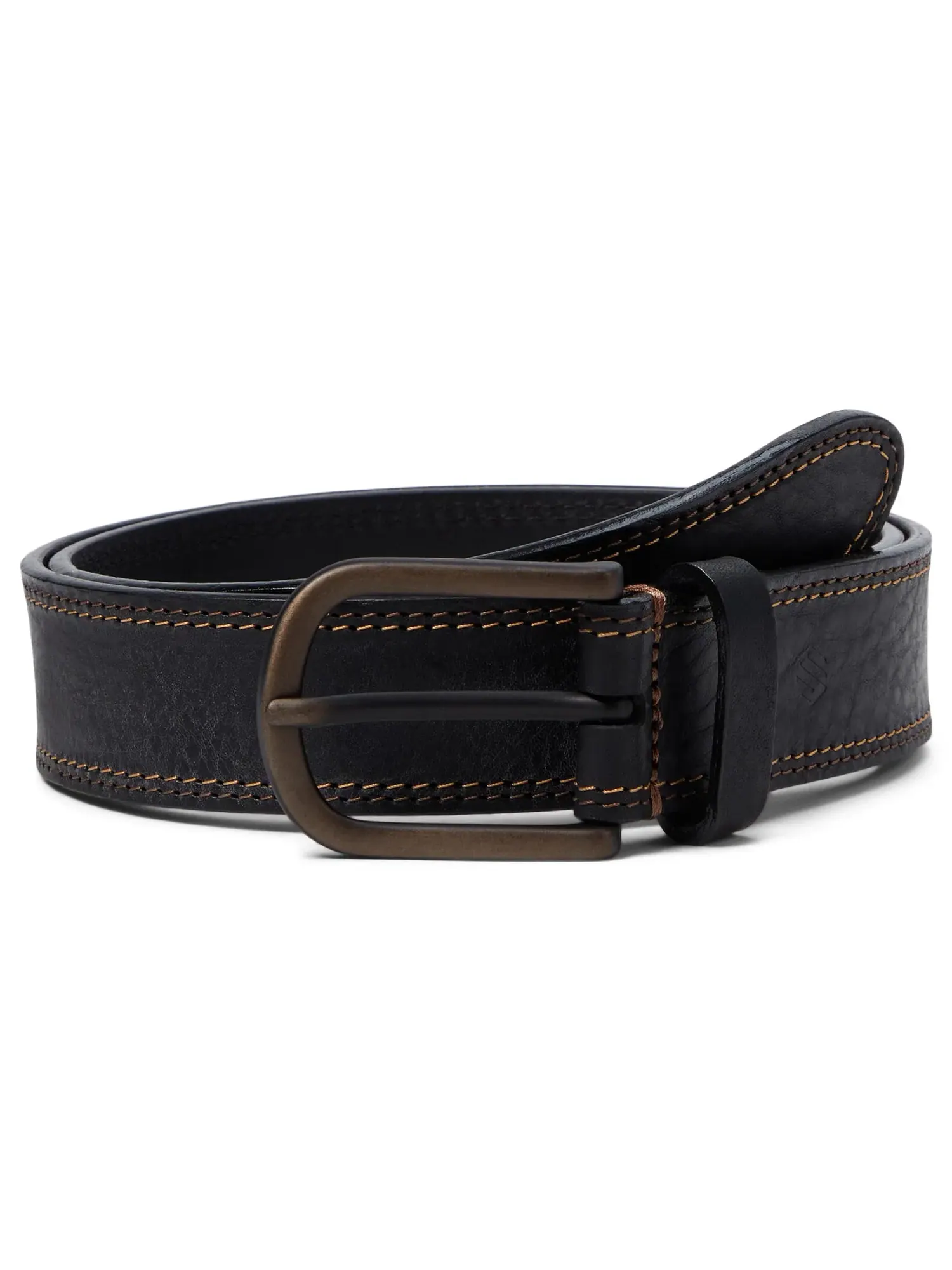 Ремень с двойной контрастной строчкой Double Contrast Stitched Belt Johnston & Murphy — изображение 1 из 1, черный