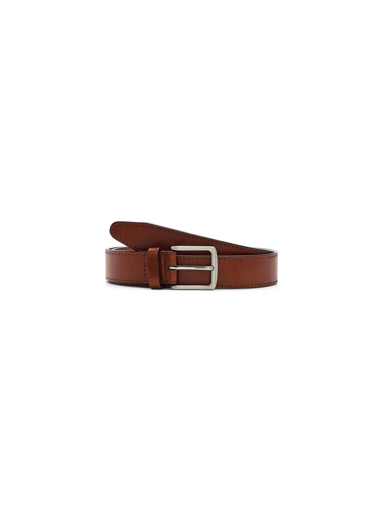 Кожаный ремень с глянцевой отделкой Glazed Leather Belt Johnston & Murphy — изображение 1 из 3, бежевый
