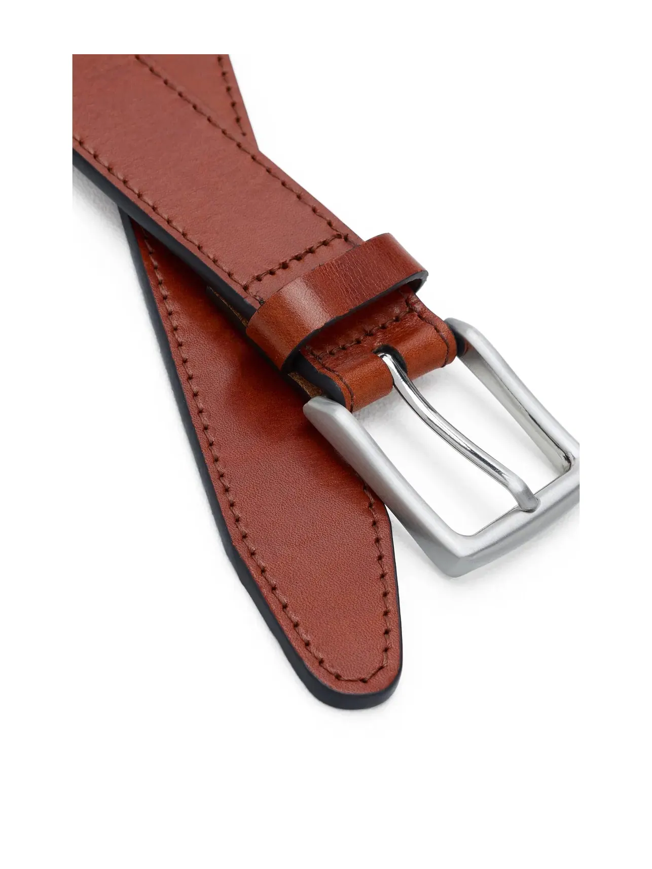 Кожаный ремень с глянцевой отделкой Glazed Leather Belt Johnston & Murphy — изображение 3 из 3, бежевый