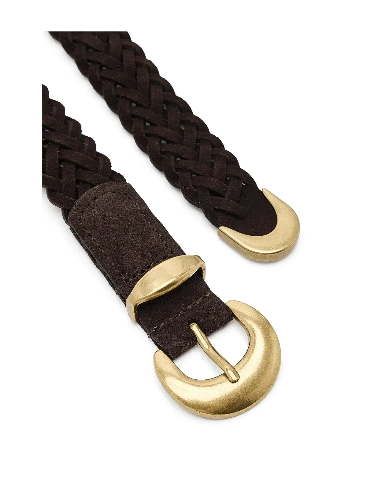Плетеный ремень из замши Lucie Woven Belt-suede Madewell — изображение 3 из 3, карабовый