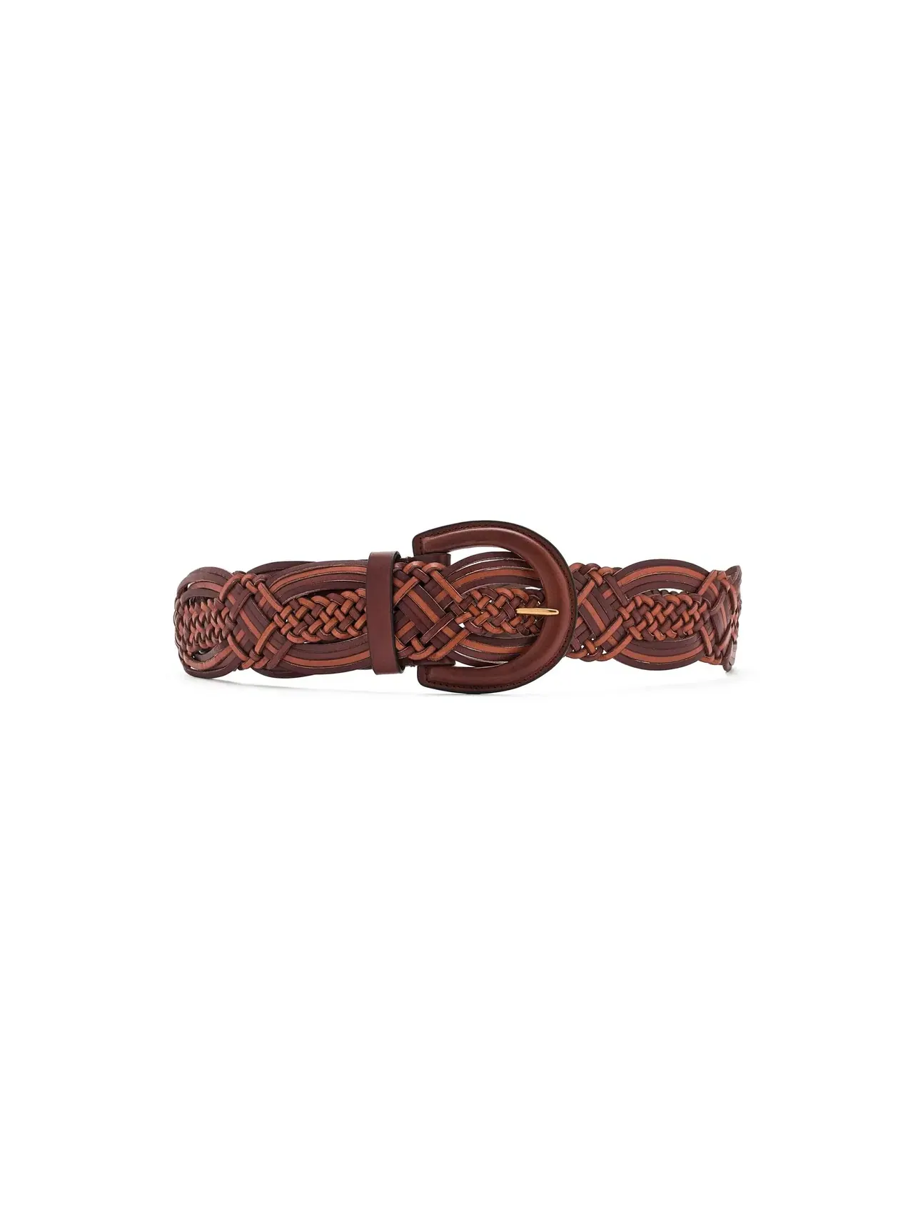 Широкий кожаный плетеный ремень Braided Vachetta Leather Wide Belt Lauren Ralph Lauren