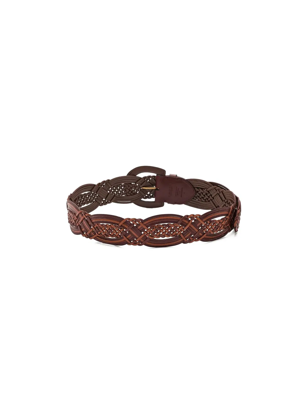 Широкий кожаный плетеный ремень Braided Vachetta Leather Wide Belt Lauren Ralph Lauren — изображение 2 из 3, бежевый