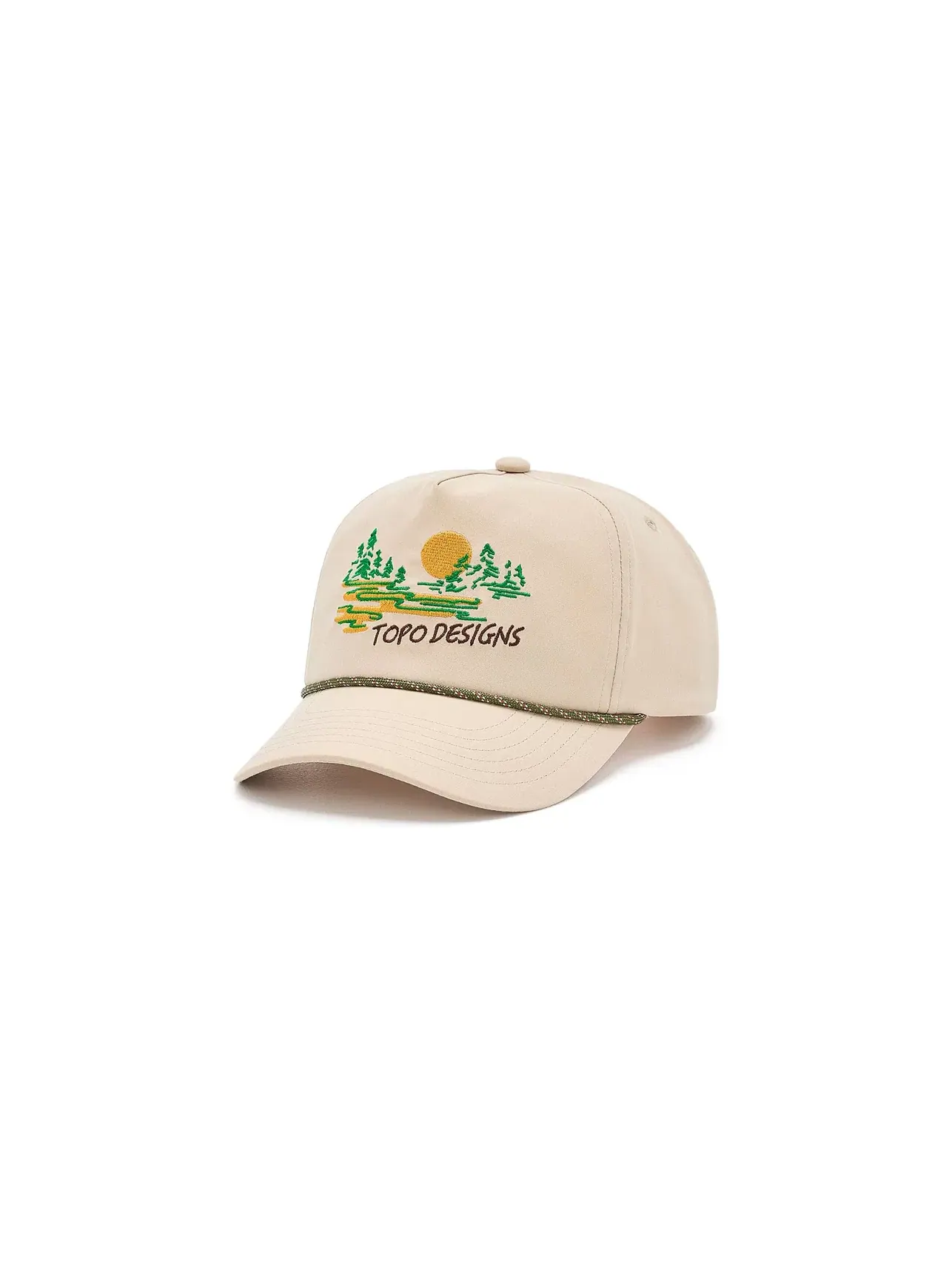 Кепка из твила с веревочной отделкой Twill Rope Cap - Golden Horizon Topo Designs — изображение 1 из 3, белый