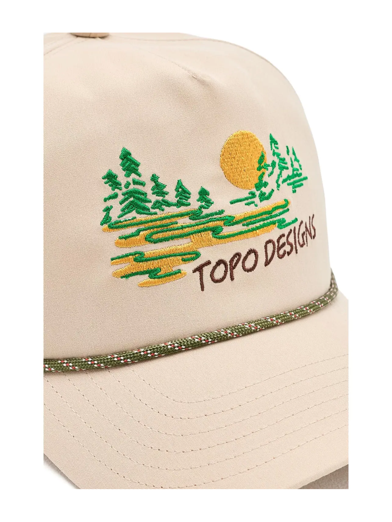 Кепка из твила с веревочной отделкой Twill Rope Cap - Golden Horizon Topo Designs — изображение 3 из 3, белый