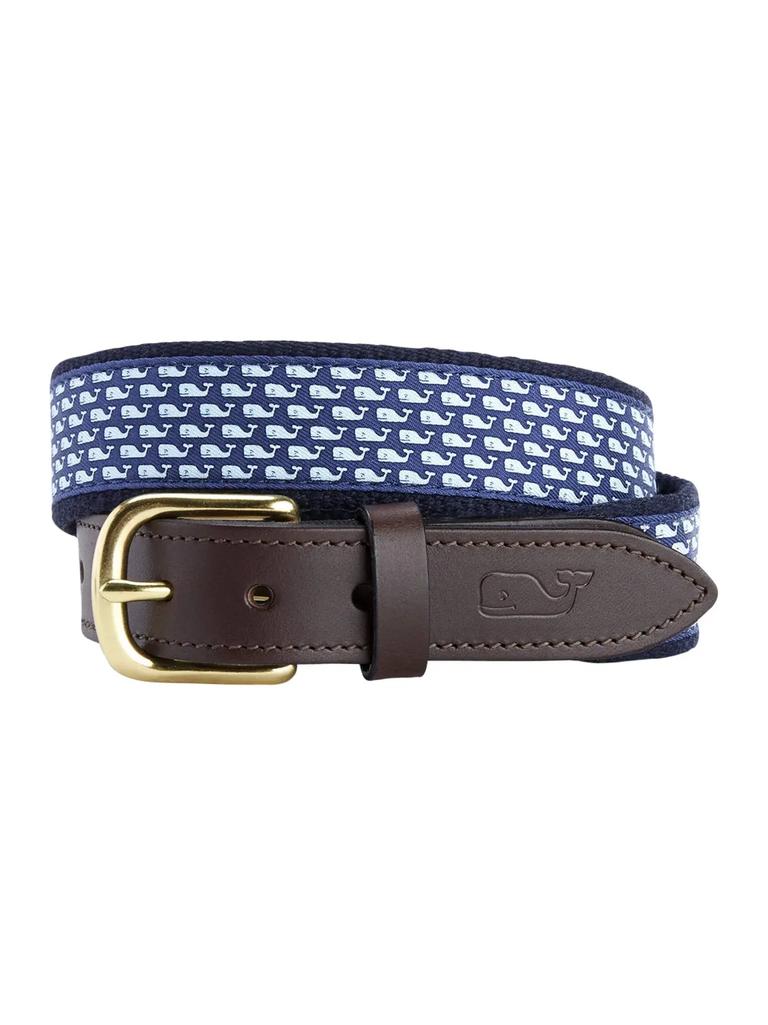 Ремень Vineyard Whale Canvas Club Belt (для больших детей) Vineyard Vines Kids — изображение 1 из 3, темно-синий