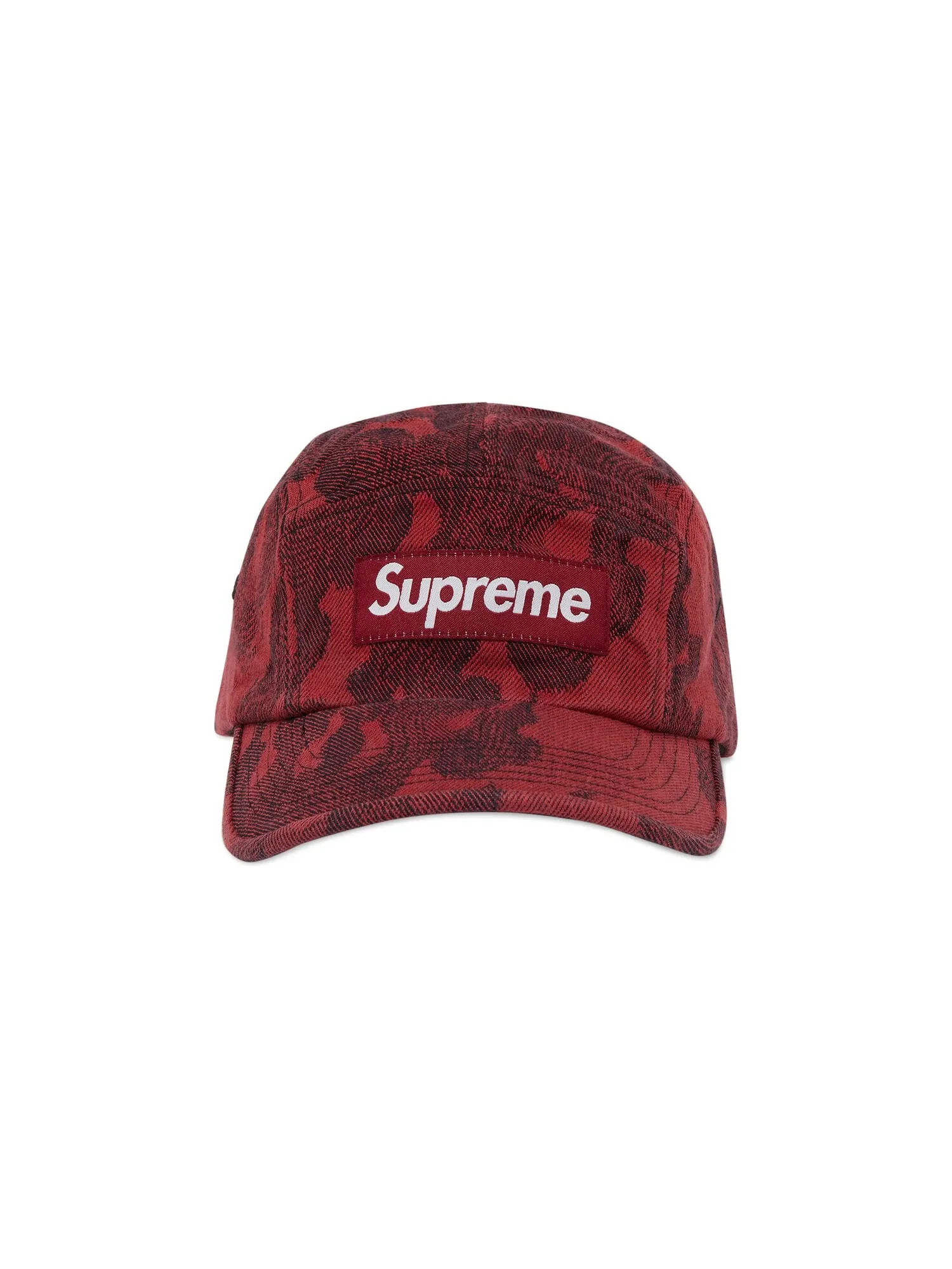 Жаккардовая джинсовая кепка Supreme Flames Washed Red — изображение 1 из 4, красный