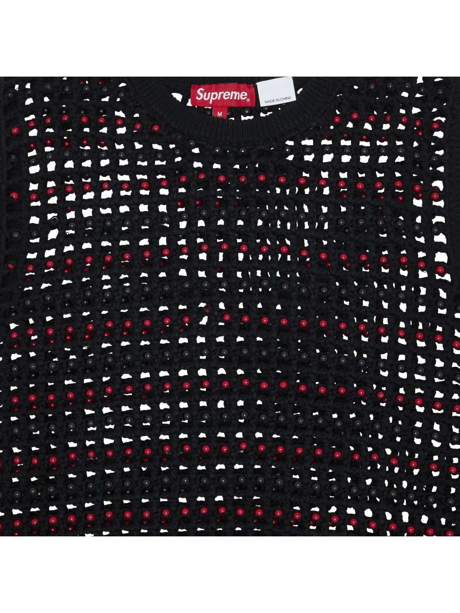 Жилет-свитер Supreme с бисером — изображение 3 из 3, черный