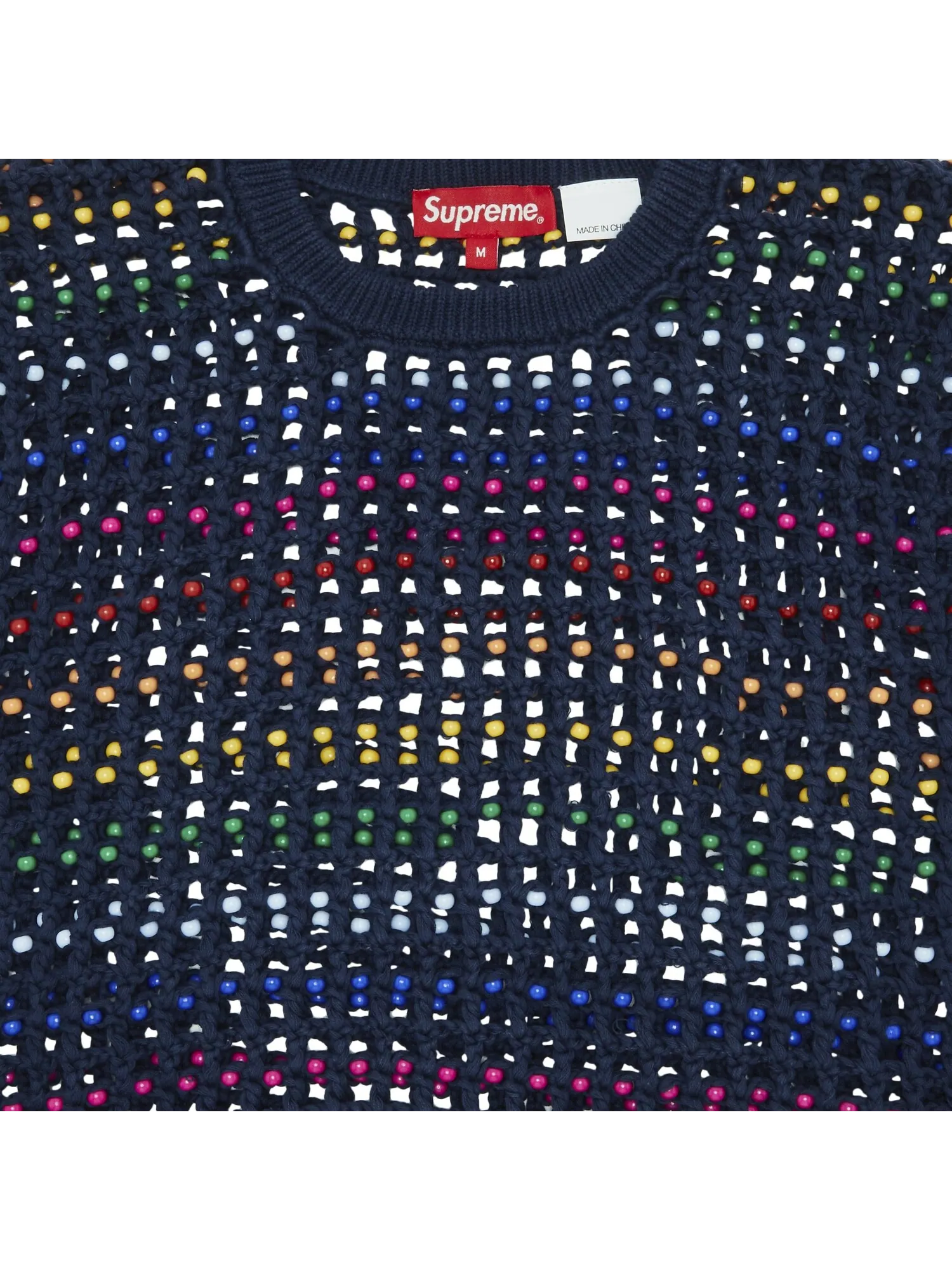 Жилет-свитер Supreme с бисером — изображение 3 из 3, темно-синий