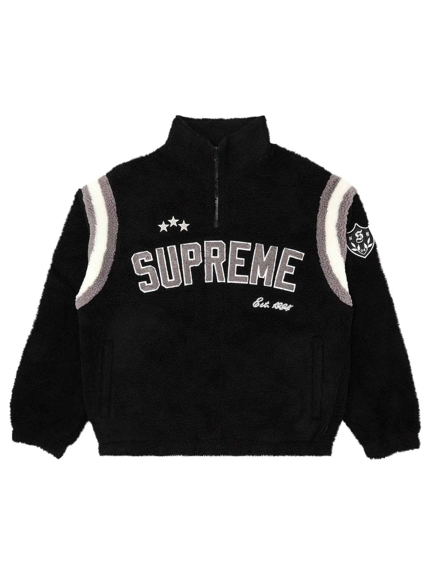 Флисовый пуловер Supreme Arc с полумолнией — изображение 1 из 2, черный