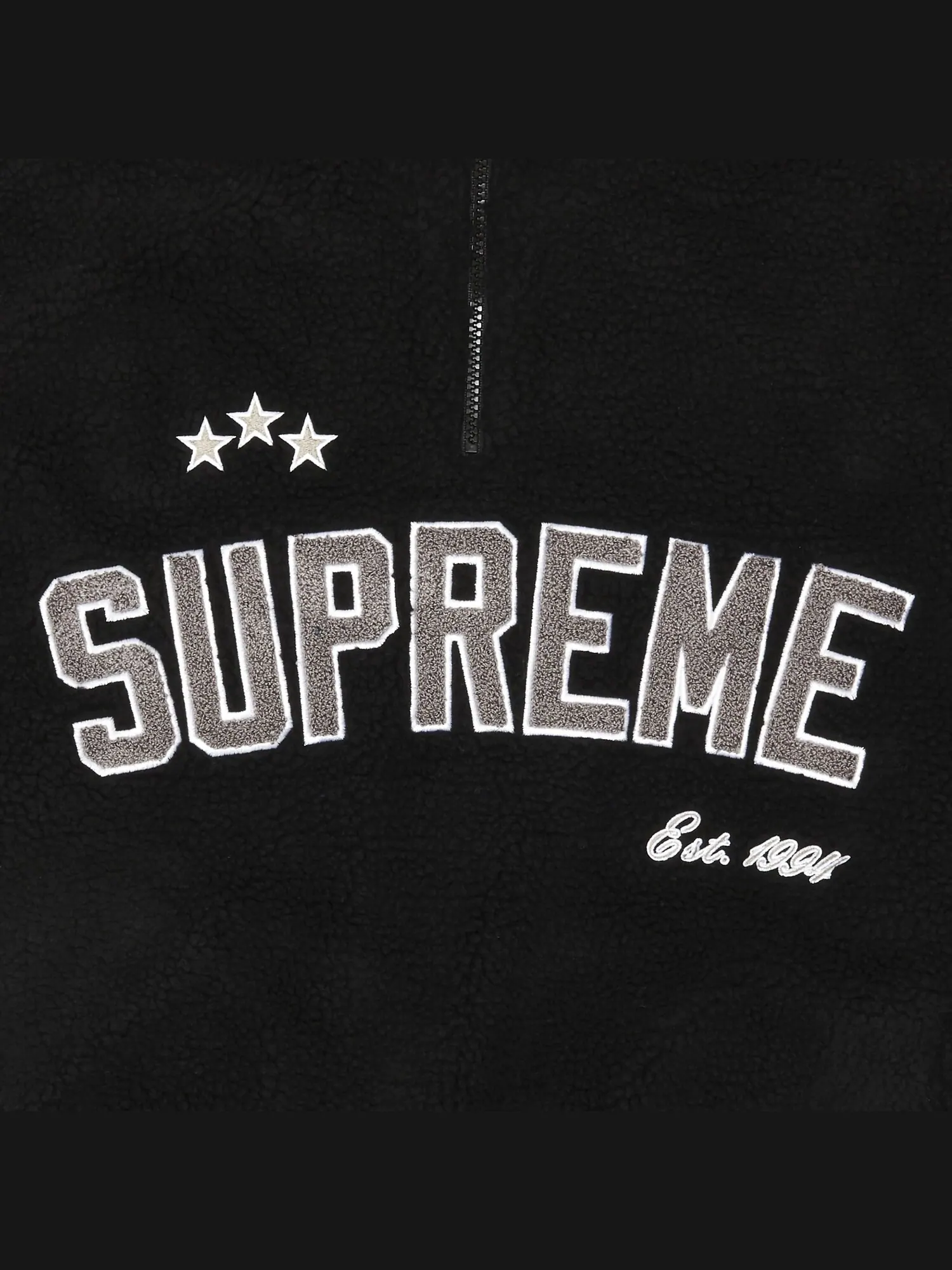 Флисовый пуловер Supreme Arc с полумолнией — изображение 2 из 2, черный