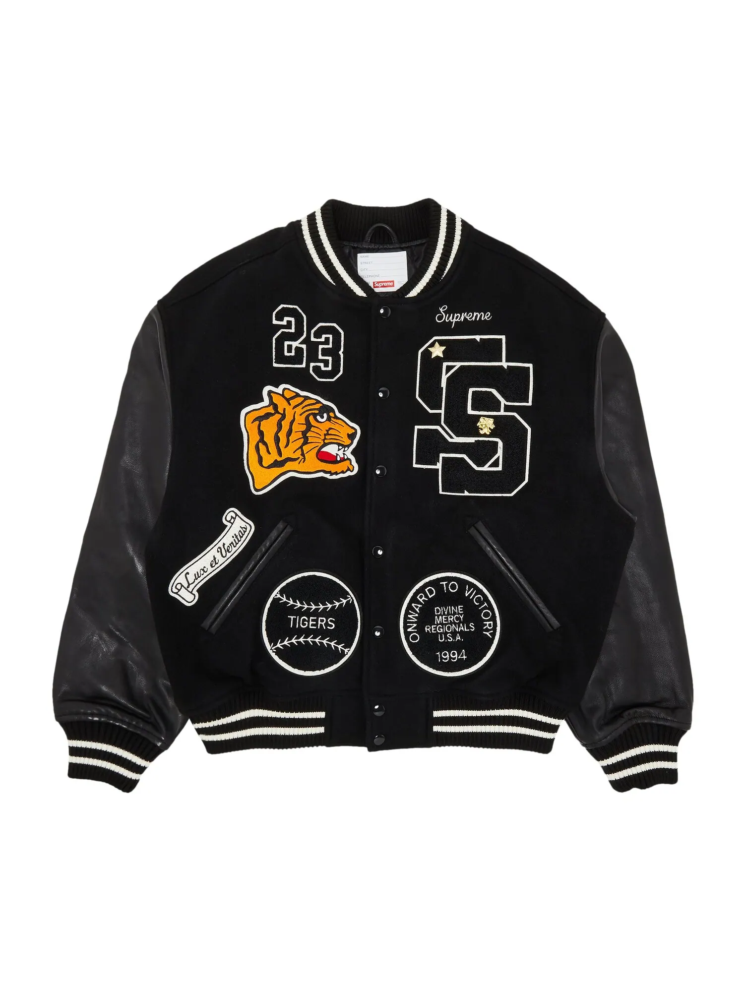 Университетская куртка Supreme Tiger — изображение 1 из 3, черный
