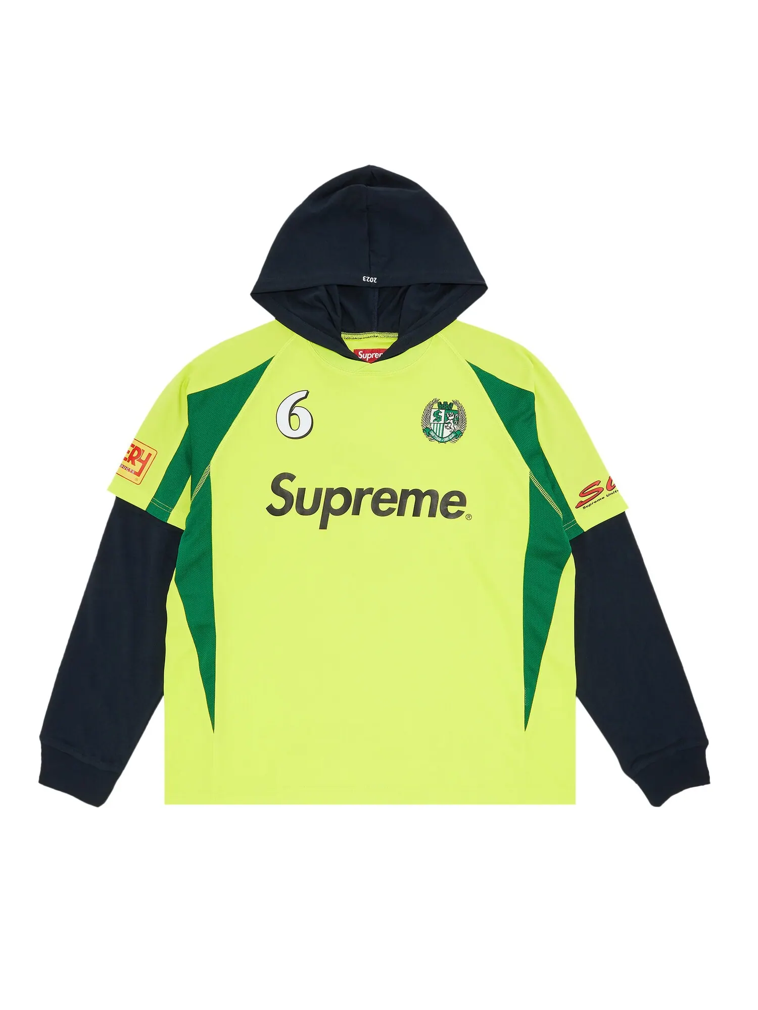 Футболка Supreme с капюшоном — изображение 1 из 3, яркий зеленый