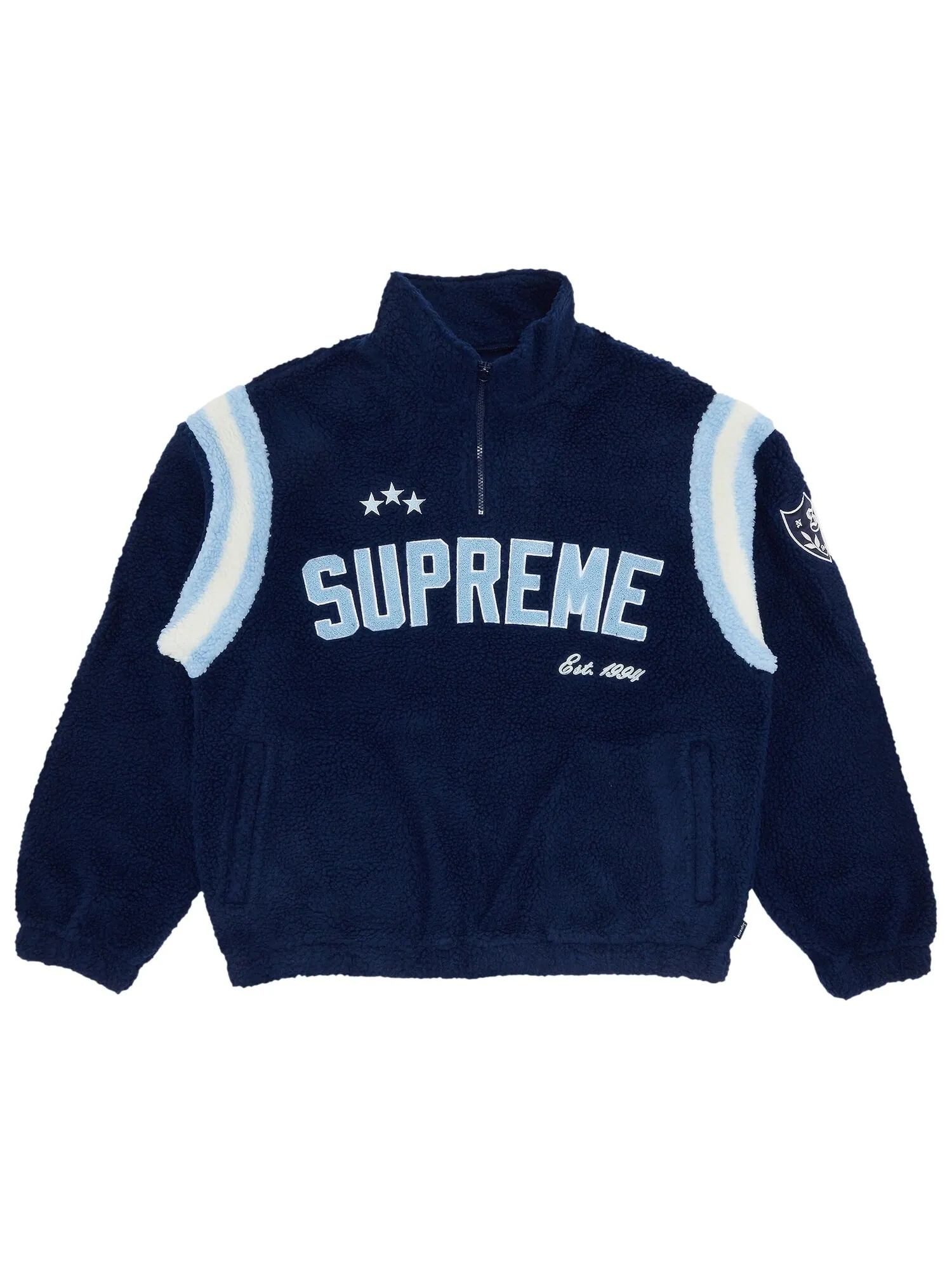 Флисовый пуловер Supreme Arc с полумолнией — изображение 1 из 3, темно-синий