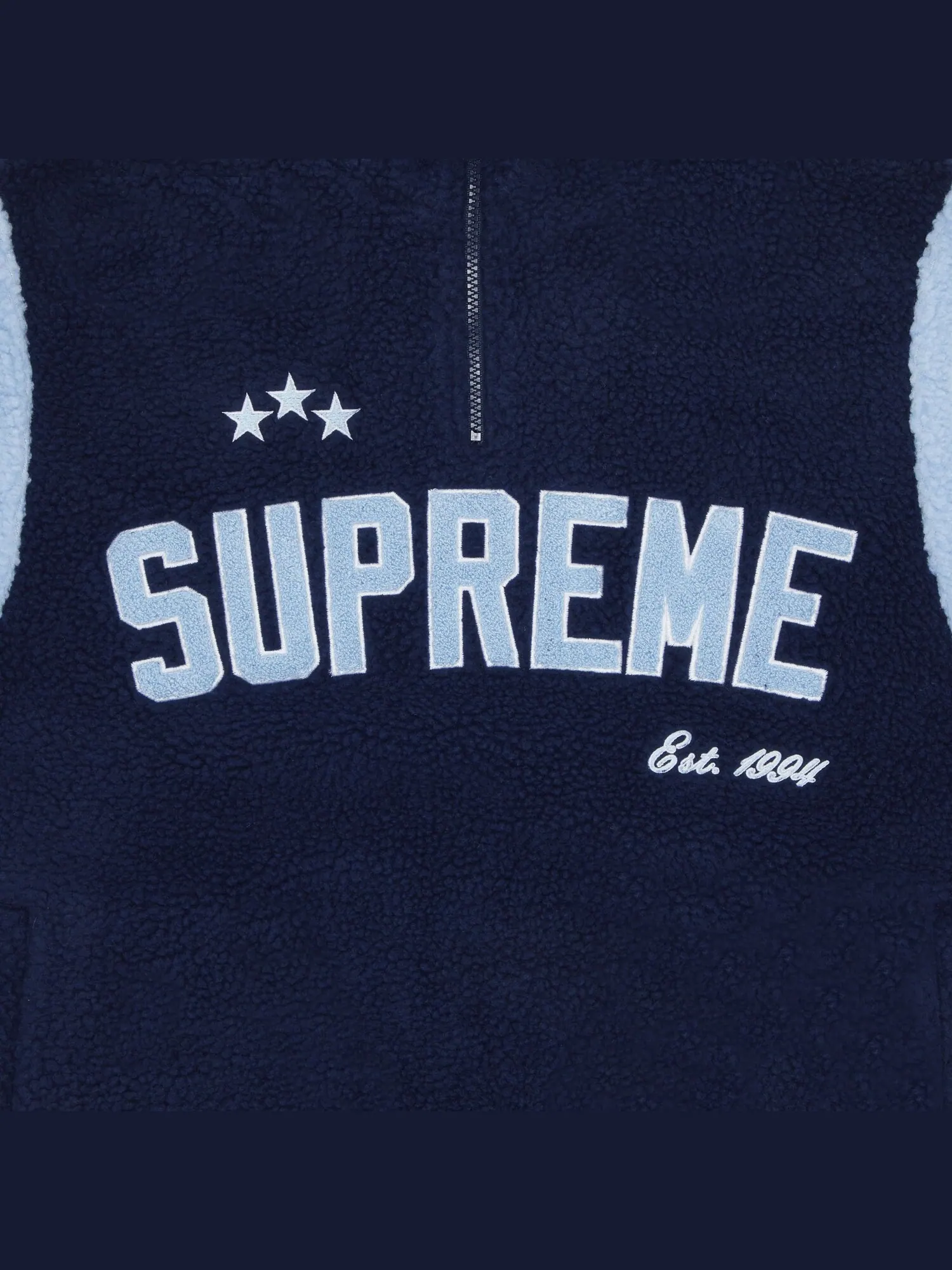 Флисовый пуловер Supreme Arc с полумолнией — изображение 3 из 3, темно-синий