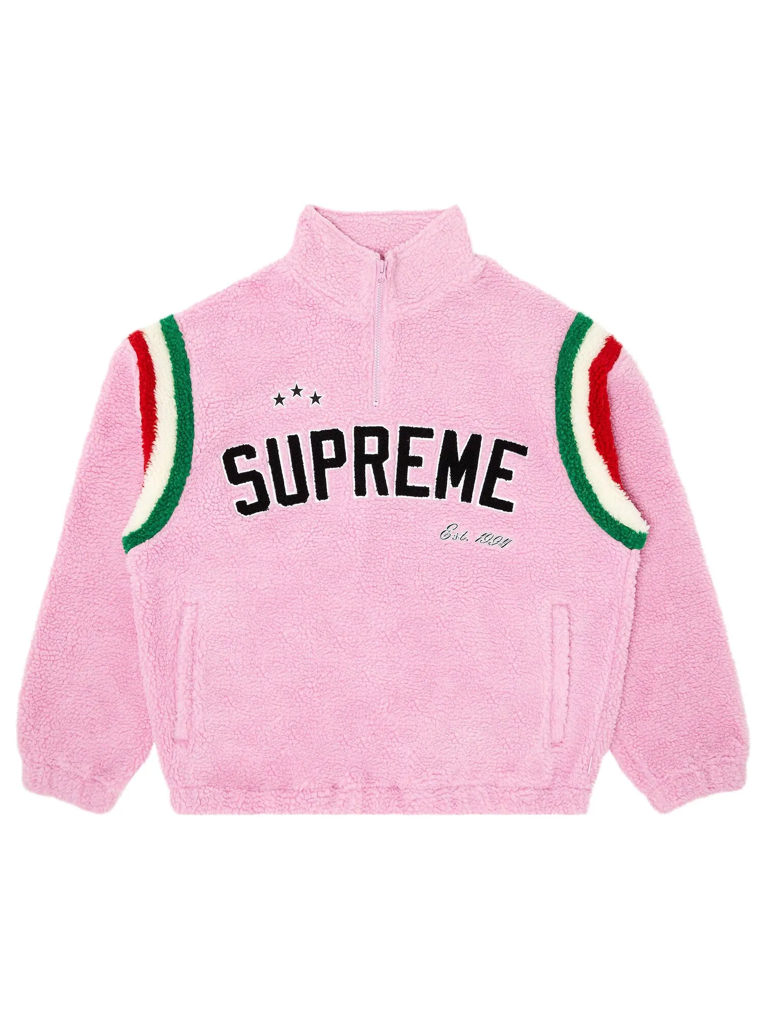 Флисовый пуловер Supreme Arc с полумолнией — изображение 1 из 2, розовый