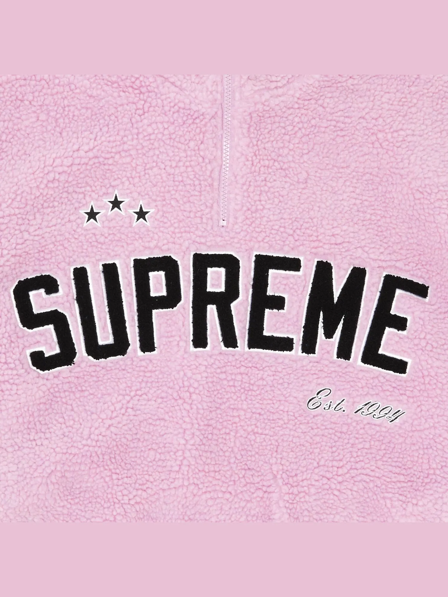 Флисовый пуловер Supreme Arc с полумолнией — изображение 2 из 2, розовый