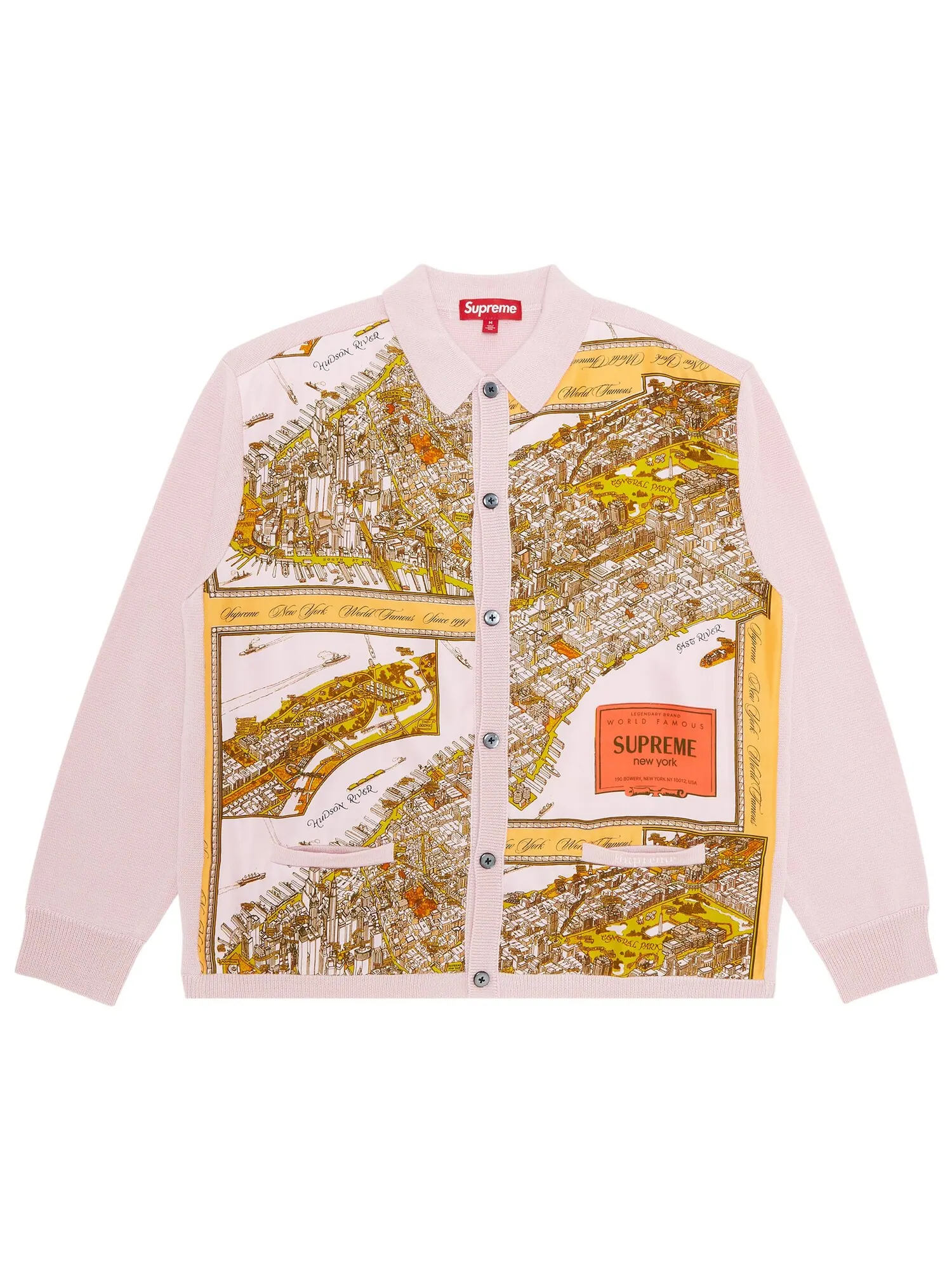 Кардиган Supreme Silk Map — изображение 1 из 3, розовый