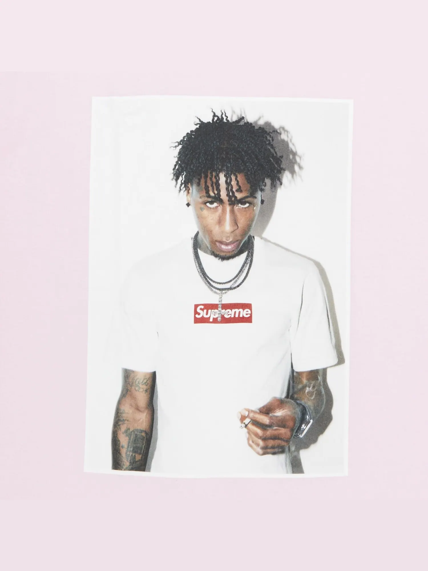 Футболка Supreme NBA Youngboy — изображение 2 из 2, светлый розовый