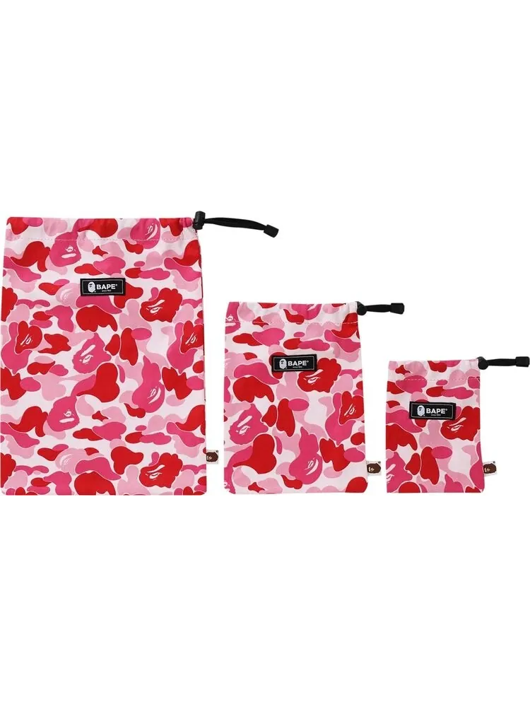 Сумка BAPE ABC Pouch 3 Piece Set Pink — 1