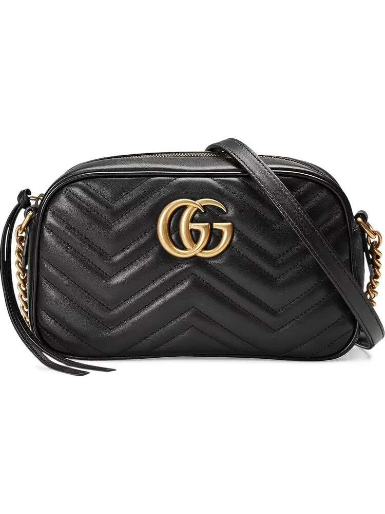 Сумка женская малая кросс-боди Gucci GG Marmont Matelass?, классический черный, универсальный и элегантный