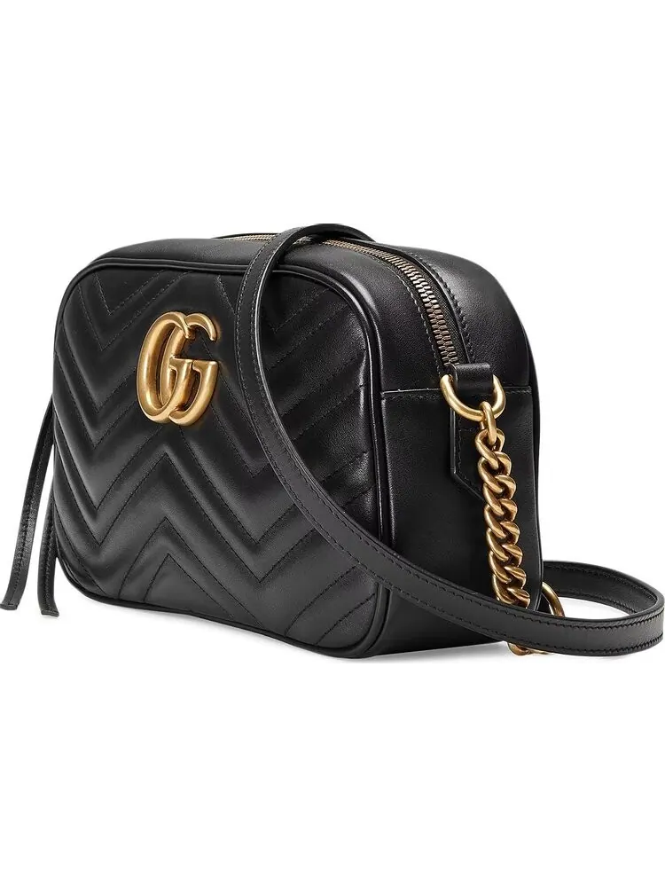 Сумка женская малая кросс-боди Gucci GG Marmont Matelass?, классический черный, универсальный и элегантный