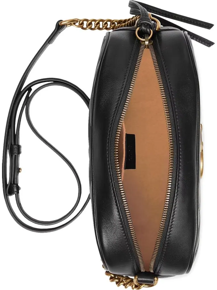 Сумка женская малая кросс-боди Gucci GG Marmont Matelass?, классический черный, универсальный и элегантный