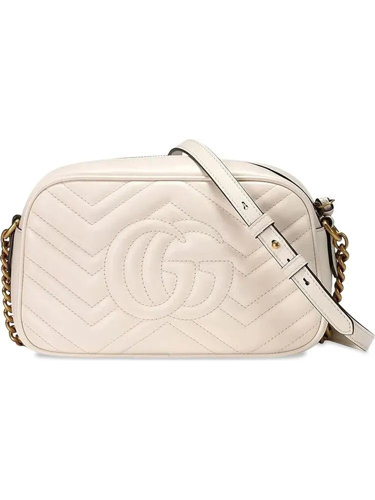 Сумка женская малая кросс-боди Gucci GG Marmont — изображение 2 из 3, белый