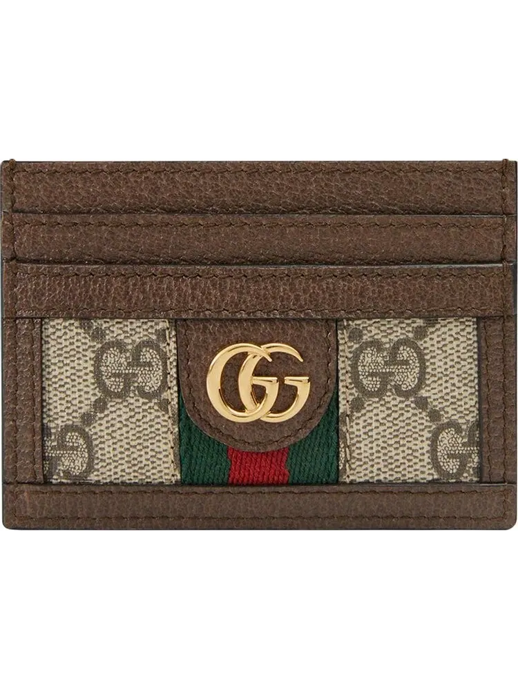 Картхолдер Gucci GG Supreme Ophidia Large Card Case Beige/Ebony — изображение 1 из 2, коричневый