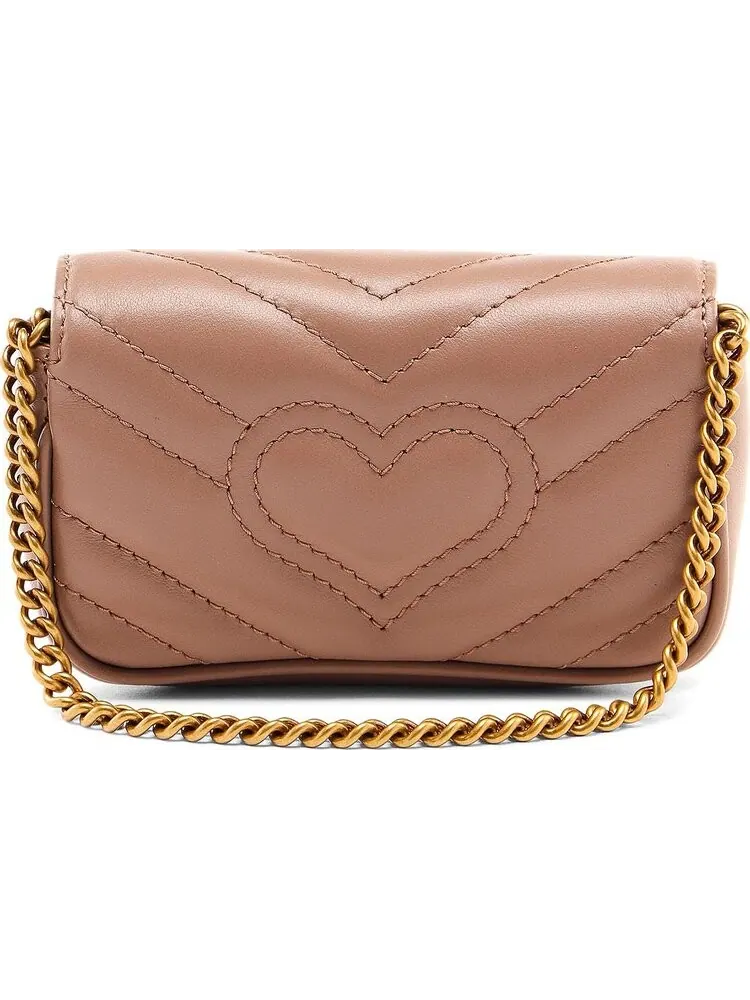 Сумка женская кросс-боди Gucci GG Marmont Chain Coin Purse, нежный оттенок porcelain — изображение 2 из 2, розовый
