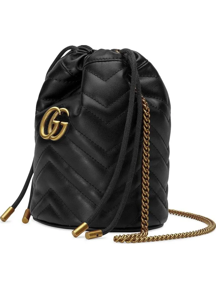 Сумка женская кросс-боди Gucci GG Marmont Bucket — изображение 2 из 3, черный