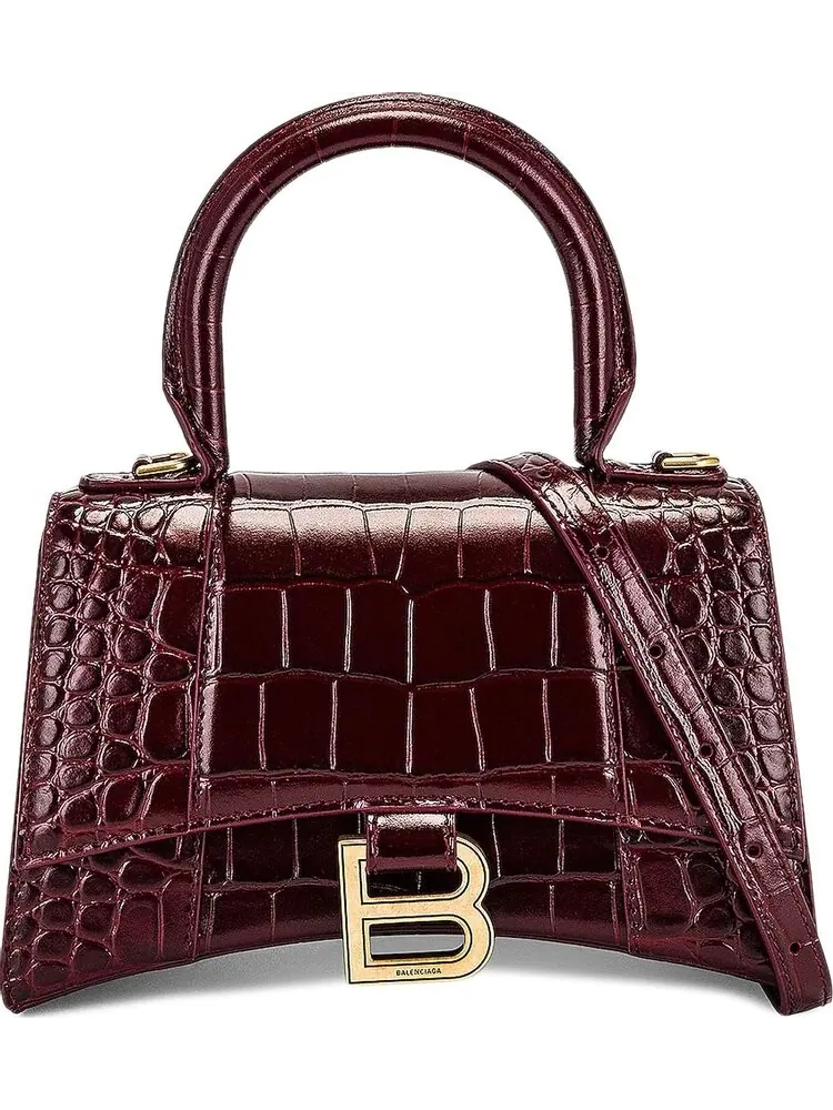 Сумка женская кросс-боди Balenciaga Hourglass XS Handbag Dark Red — изображение 1 из 3, красный