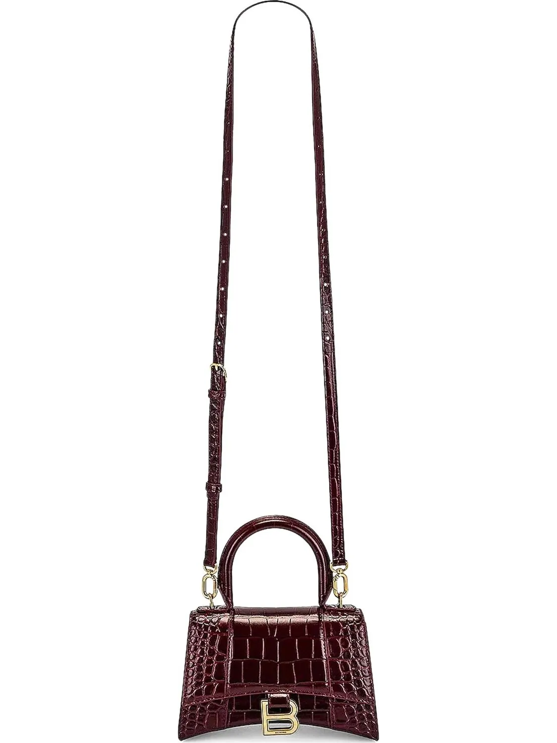 Сумка женская кросс-боди Balenciaga Hourglass XS Handbag Dark Red — изображение 3 из 3, красный