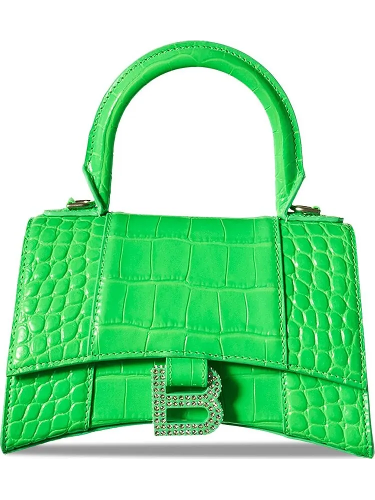 Сумка top-handle Balenciaga XS Hourglass Fluo Green — 1