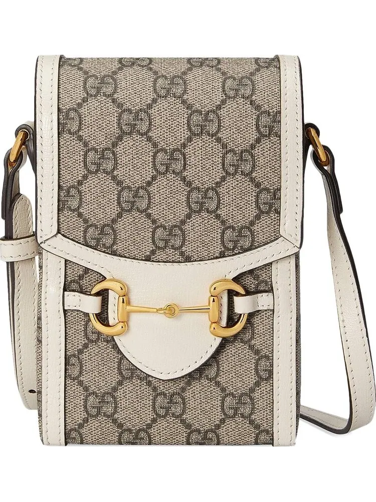 Сумка Gucci Horsebit 1955 Mini Bag Beige/Ebony/White — 1