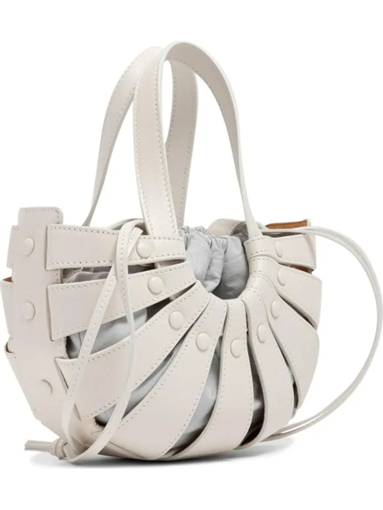 Сумка Bottega Veneta The Shell Bag White/Frost/Gold — 2