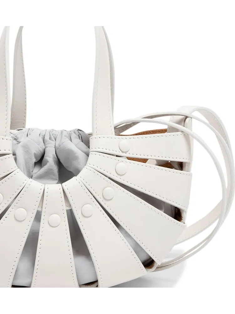 Сумка Bottega Veneta The Shell Bag White/Frost/Gold — 3