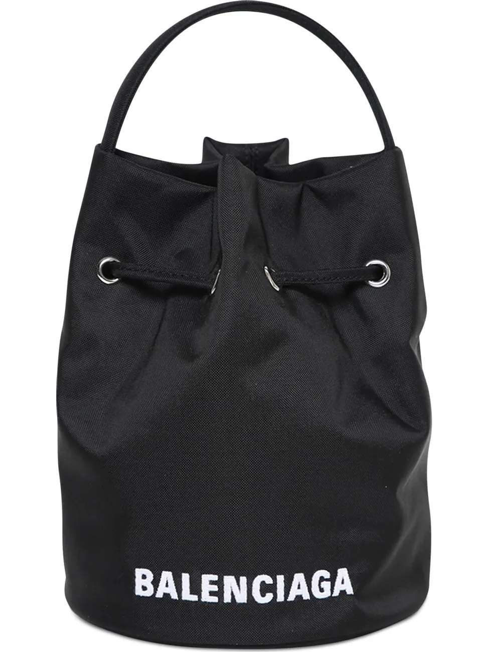 Сумка мешок Balenciaga Wheel Drawstring XS Black/White — 1