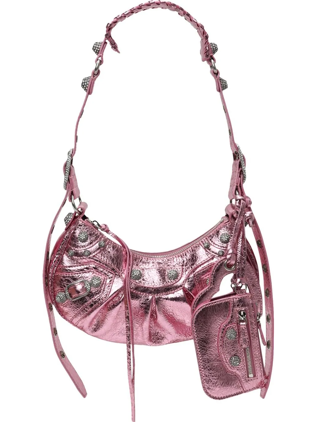 Сумка женская кросс-боди Balenciaga Le Cagole XS Met Pink — изображение 1 из 1, розовый