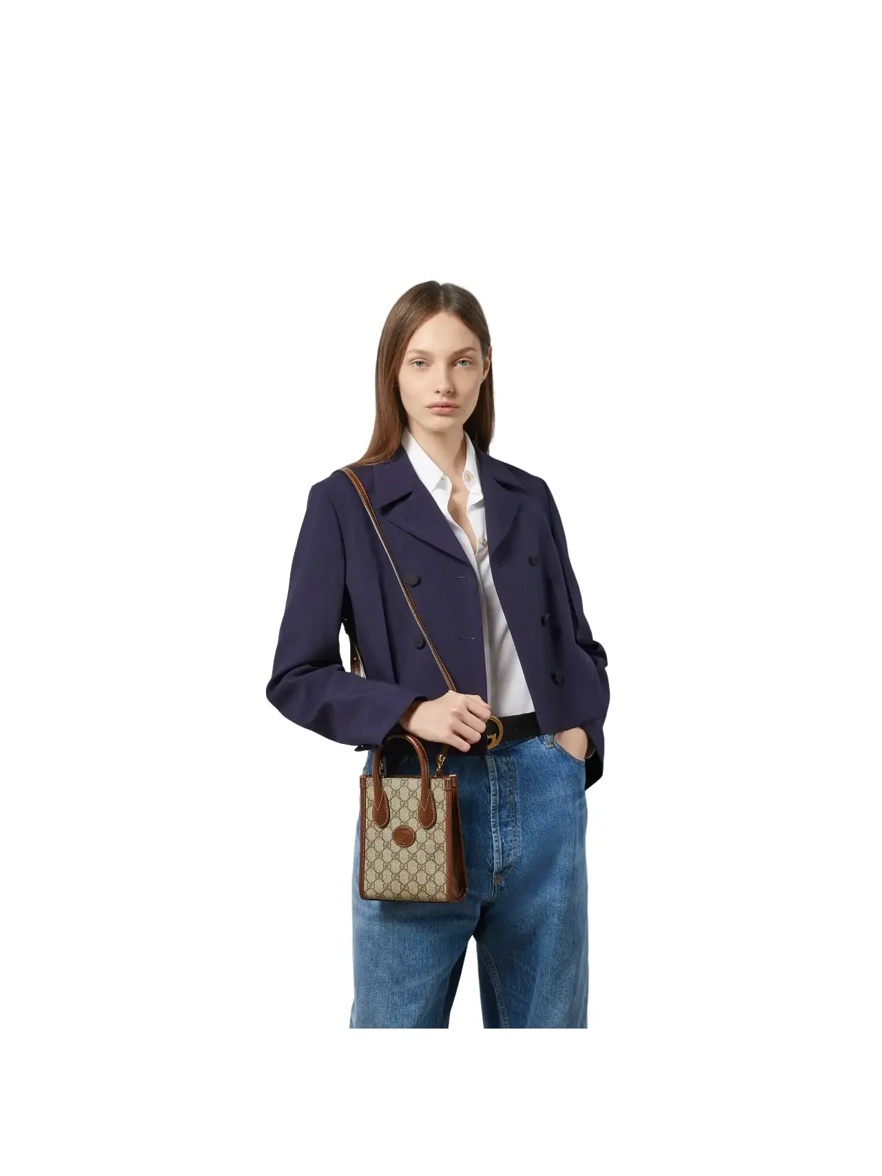 Сумка унисекс тоут 100 % кожа Gucci Interlocking G — 1