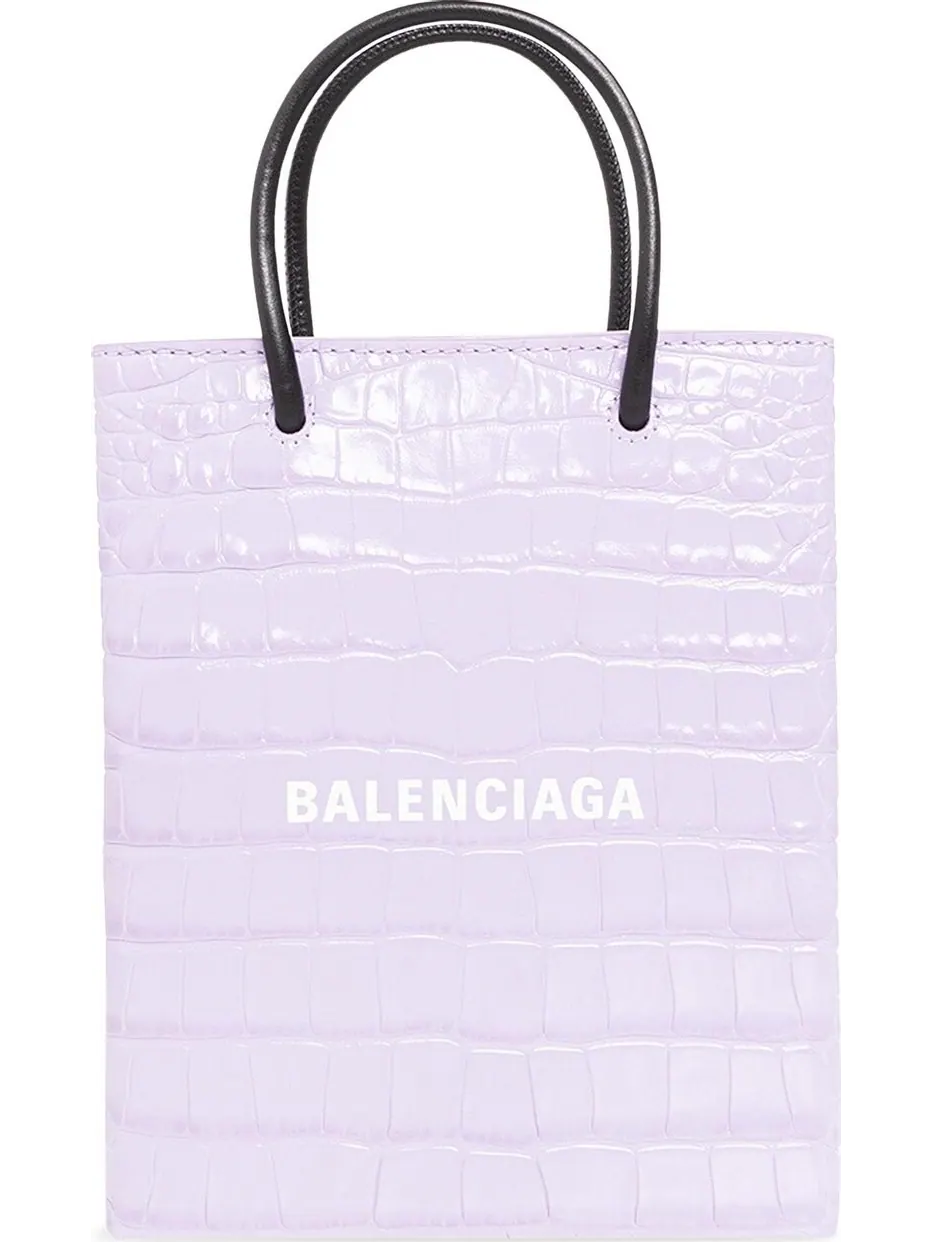 Сумка женская кросс-боди Balenciaga Shopping Phone Lilac/White — изображение 1 из 3, фиолетовый