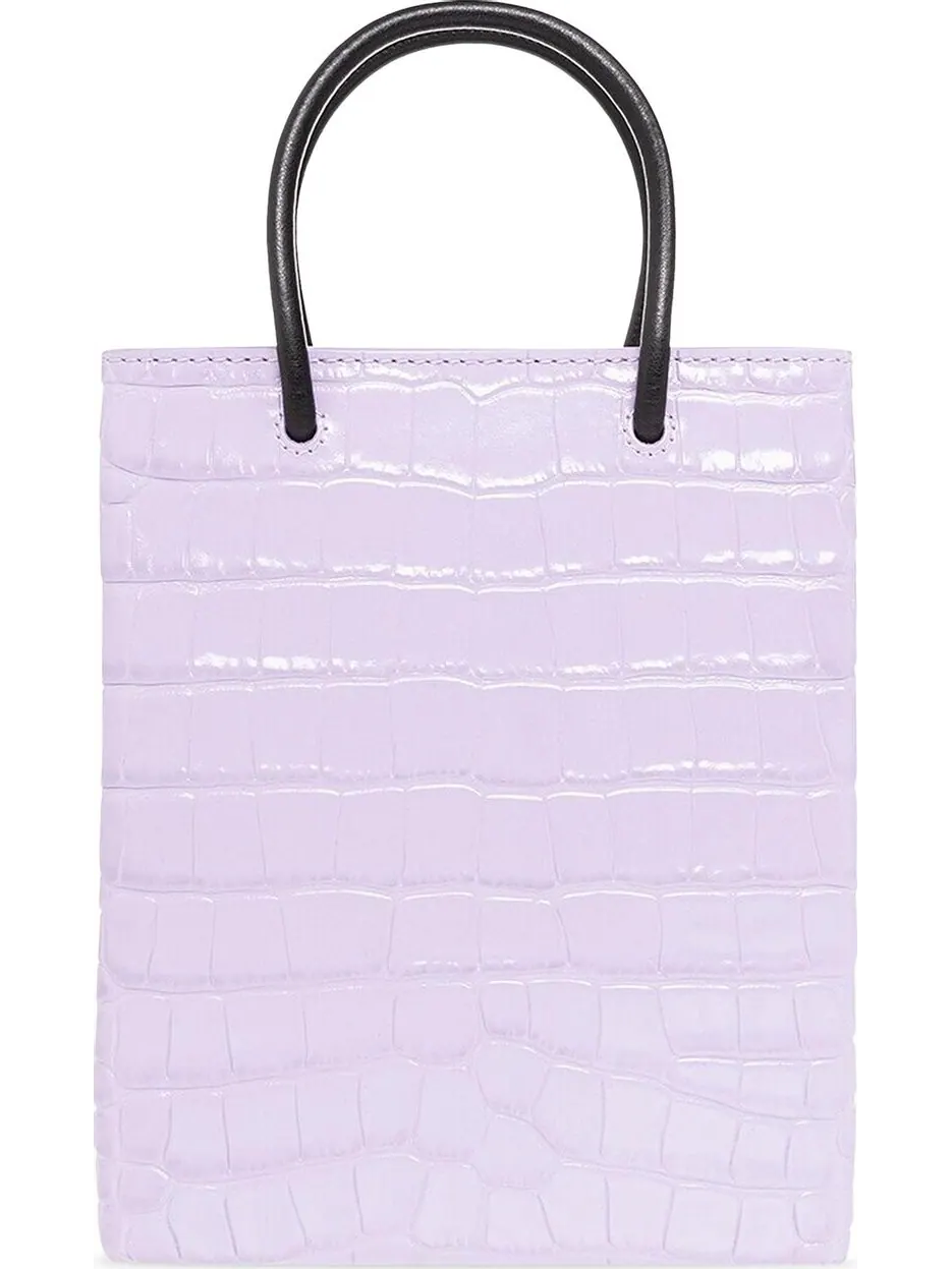 Сумка женская кросс-боди Balenciaga Shopping Phone Lilac/White — изображение 2 из 3, фиолетовый