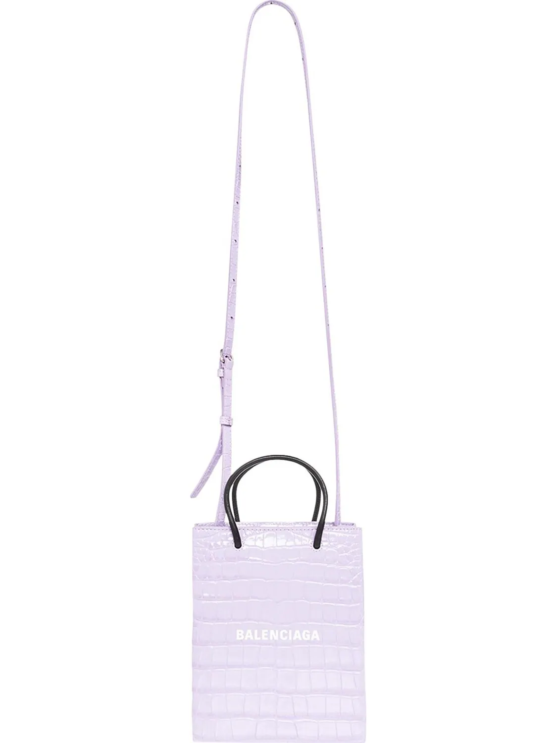 Сумка женская кросс-боди Balenciaga Shopping Phone Lilac/White — изображение 3 из 3, фиолетовый