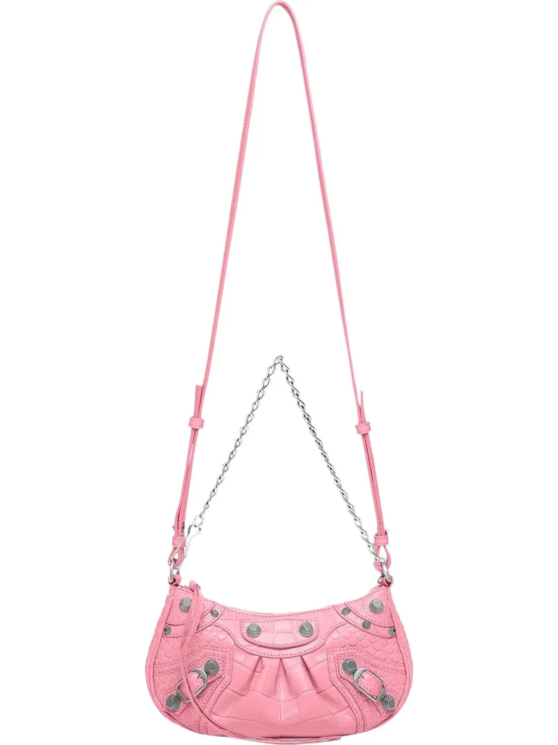 Сумка женская мини кросс-боди Balenciaga Le Cagole Chain Sweet Pink — изображение 1 из 2, розовый