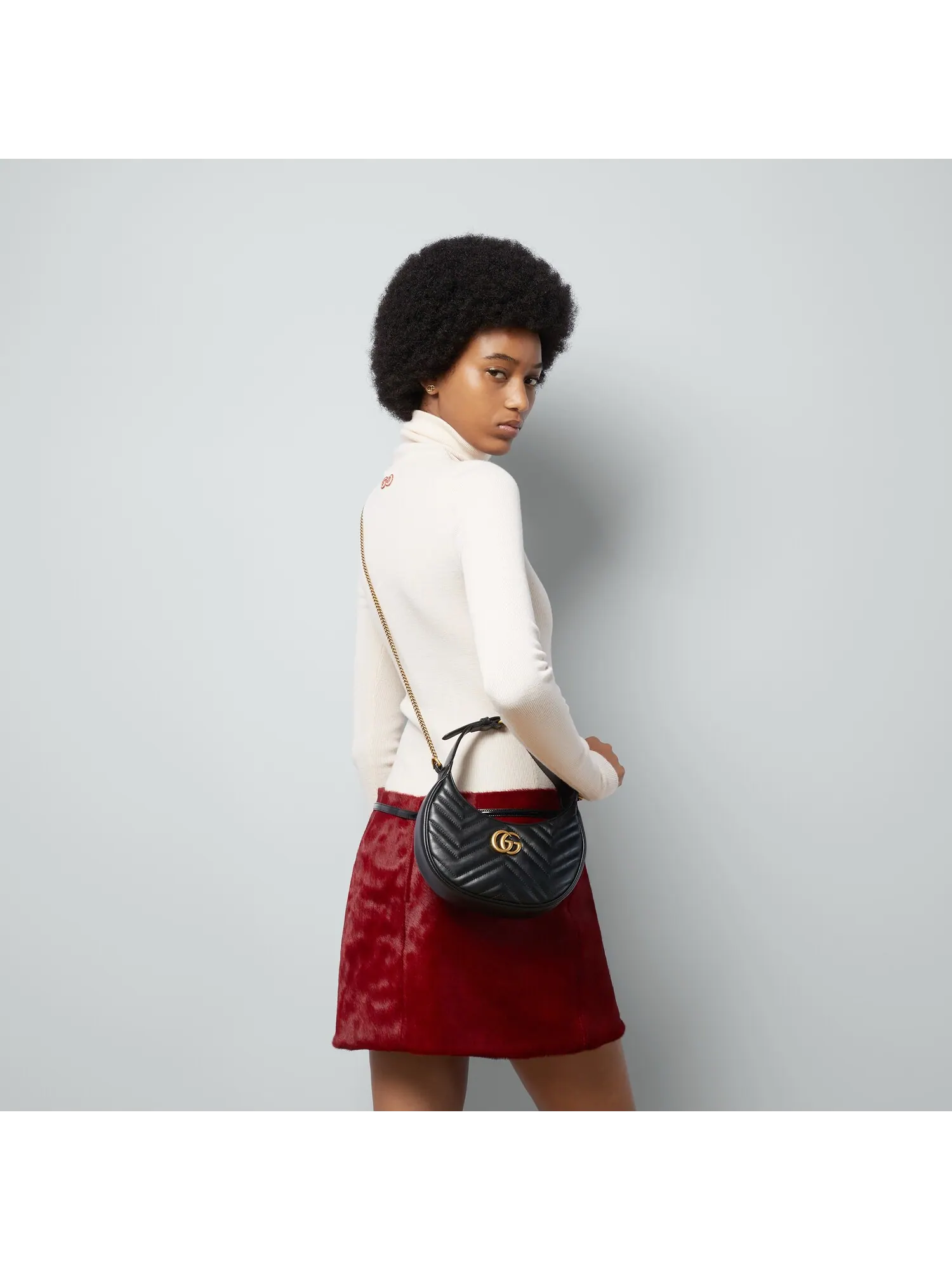 Сумка женская мини top-handle кожа Gucci GG Marmont — 2