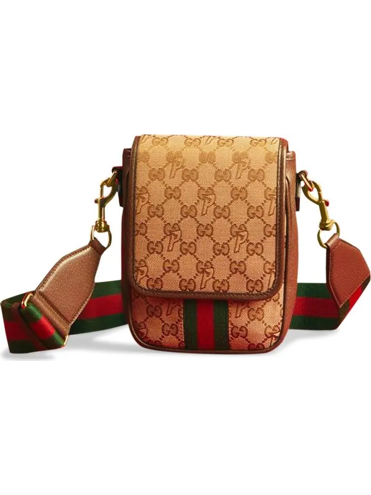 Сумка Gucci x Palace GG-P Canvas Messenger Bag With Web Shoulder Strap Beige
