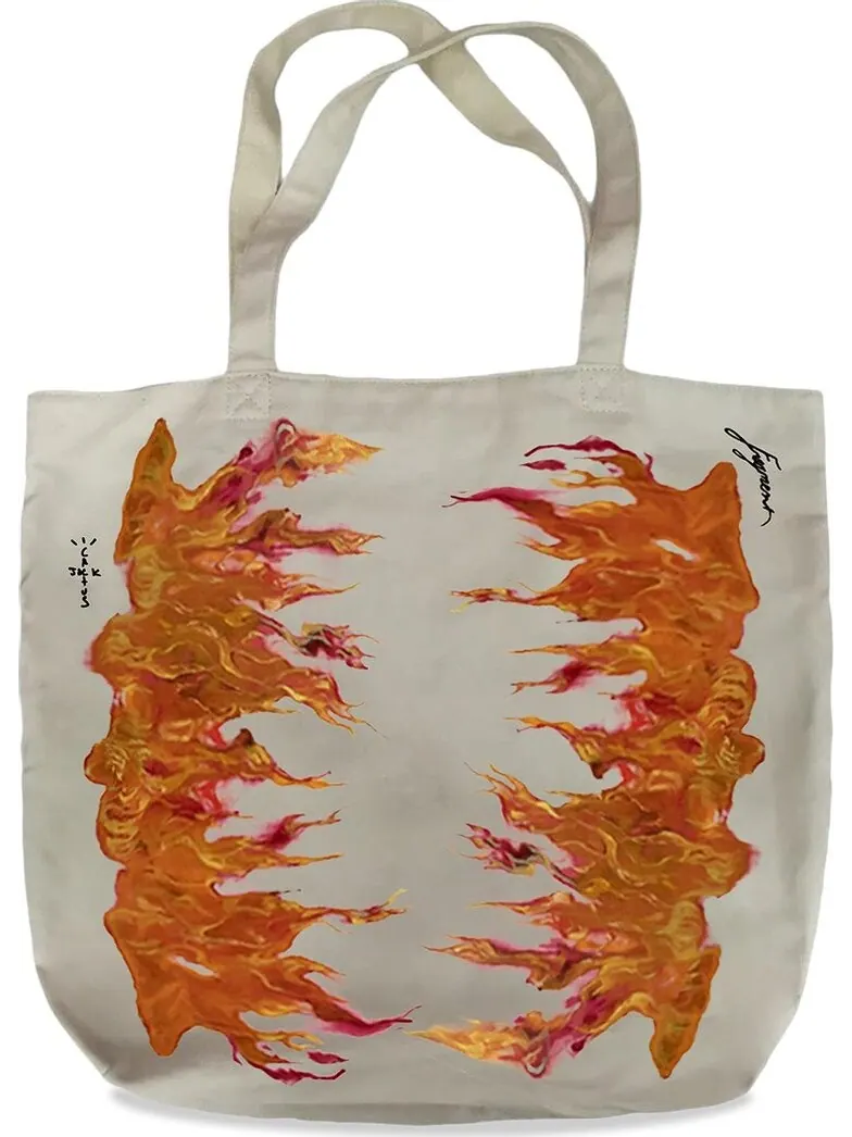 Сумка Cactus Jack by Travis Scott For Fragment Flames Tote White — 2