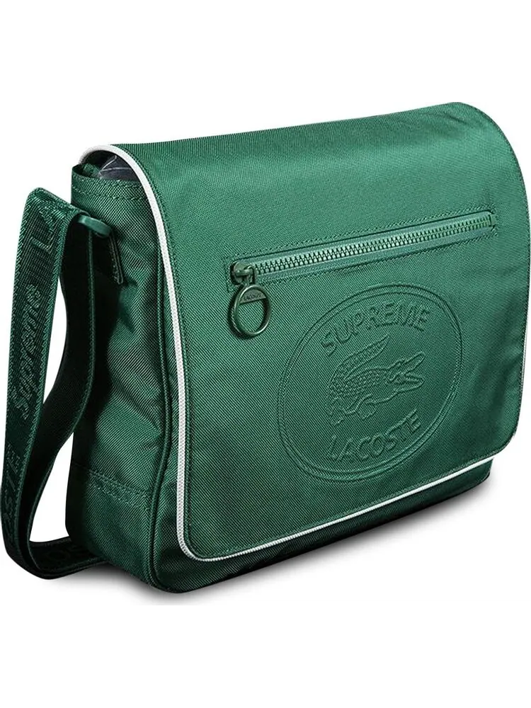 Сумка Supreme x Lacoste Small Messenger Bag Green — 1